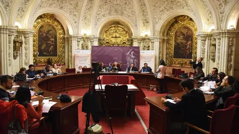 Un momento de la presentación ayer del primer Congreso Internacional sobre Cultura Mozárabe, que se celebrará en Córdoba