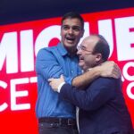 Pedro Sánchez y Miquel Iceta en el acto celebrado en el Palacio de Congresos de Cataluña