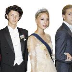 De izquierda a derecha, los príncipes Nicolás de Dinamarca y Olympia y Constantin de Grecia, que acapararon todas las miradas