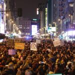 Imagen de la manifestación de Madrid, a su paso por la Gran Vía, completamente desbordada por la masiva asistencia. / Foto: Jesús G. Feria