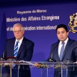 El ministro de Exteriores, Josep Borrell, y su homólogo marroquí, Nasser Bourita