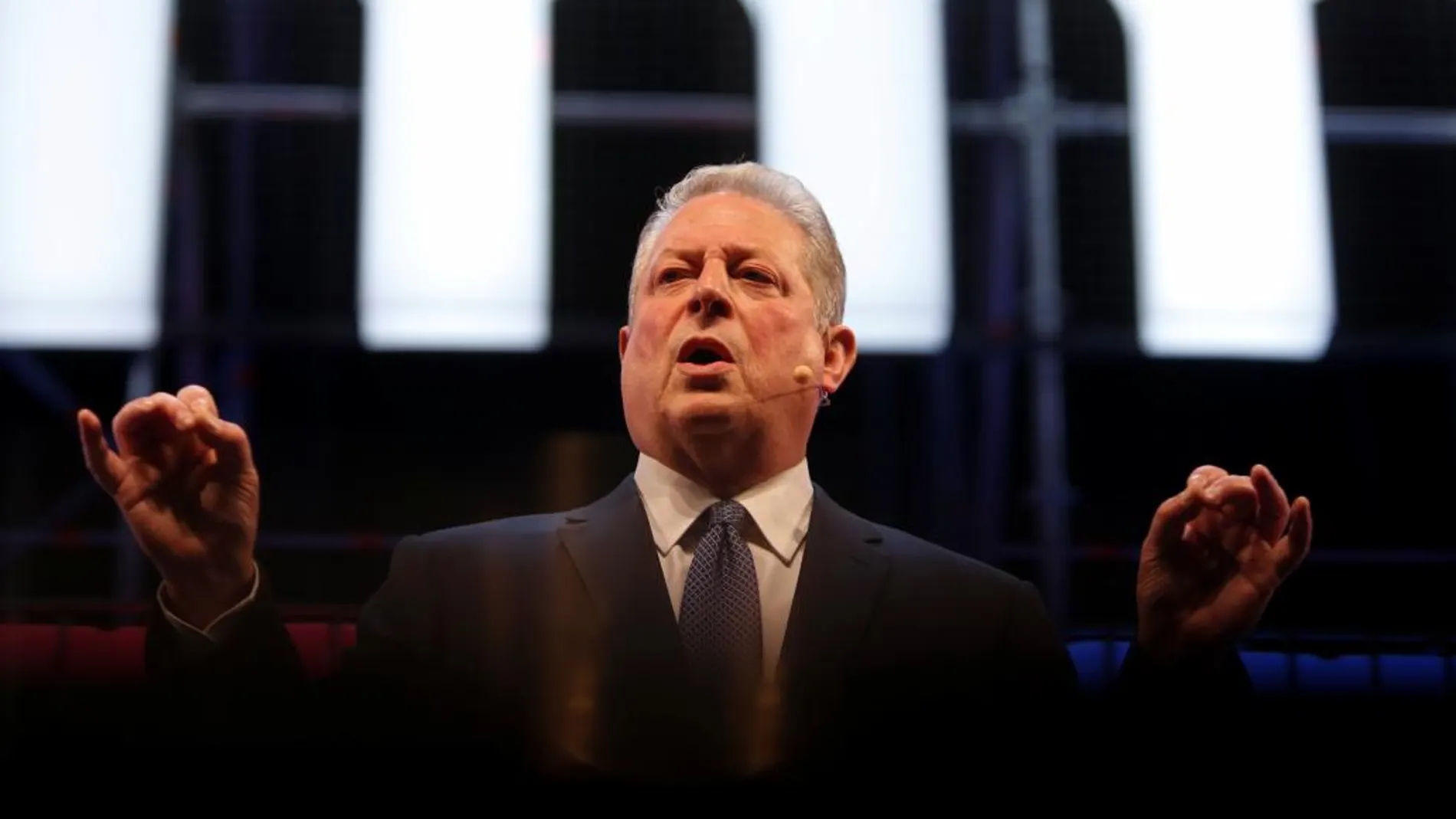 Al Gore, en un momento de su intervención en la Web Summit de Portugal