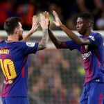 Ousmane Dembéle y Lionel Messi