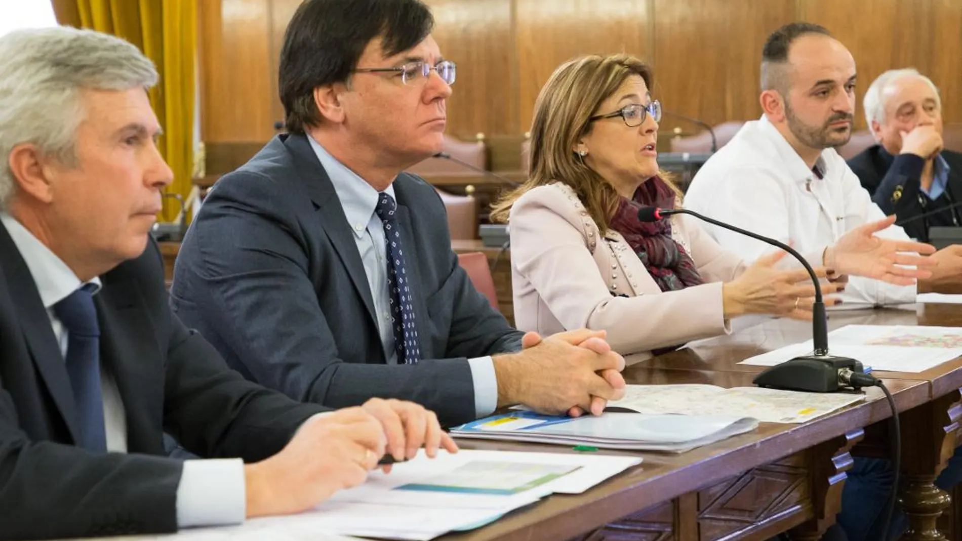 La presidenta de la Diputación de Zamora, Mayte Martín, y el presidente de la CHD, Juan Ignacio Diego, presentan el proyecto a los alcaldes de las comarcas de Campos y Pan