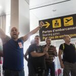 Trabajadores de Eulen protestan en la T2 del Aeropuerto de Barcelona-El Prat