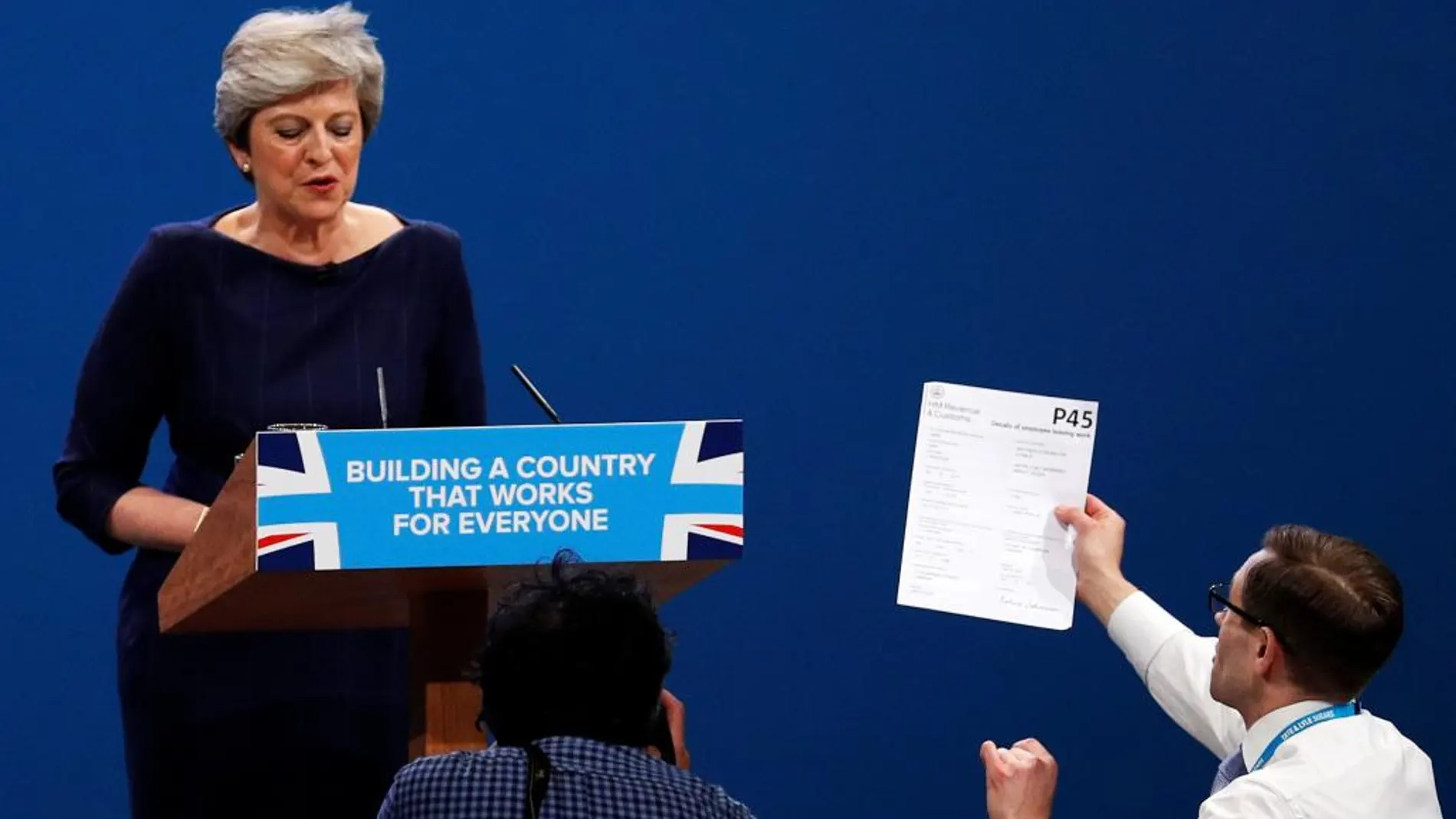 Theresa May, el miércoles en el congreso anual del Partido Conservador