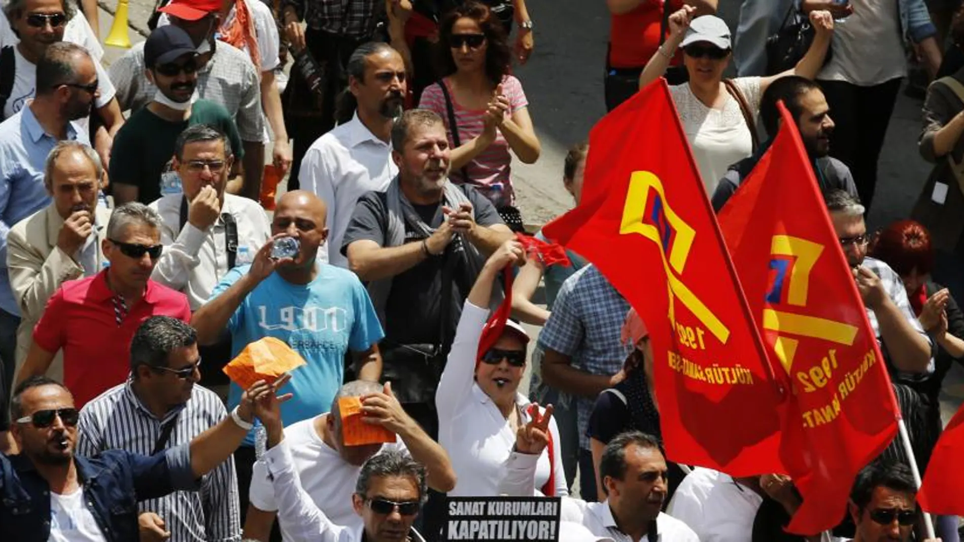 Manifestantes en Ankara