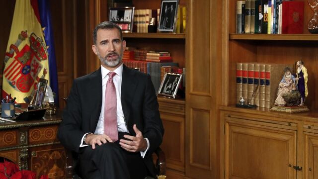 Momento del discurso navideño de Felipe VI