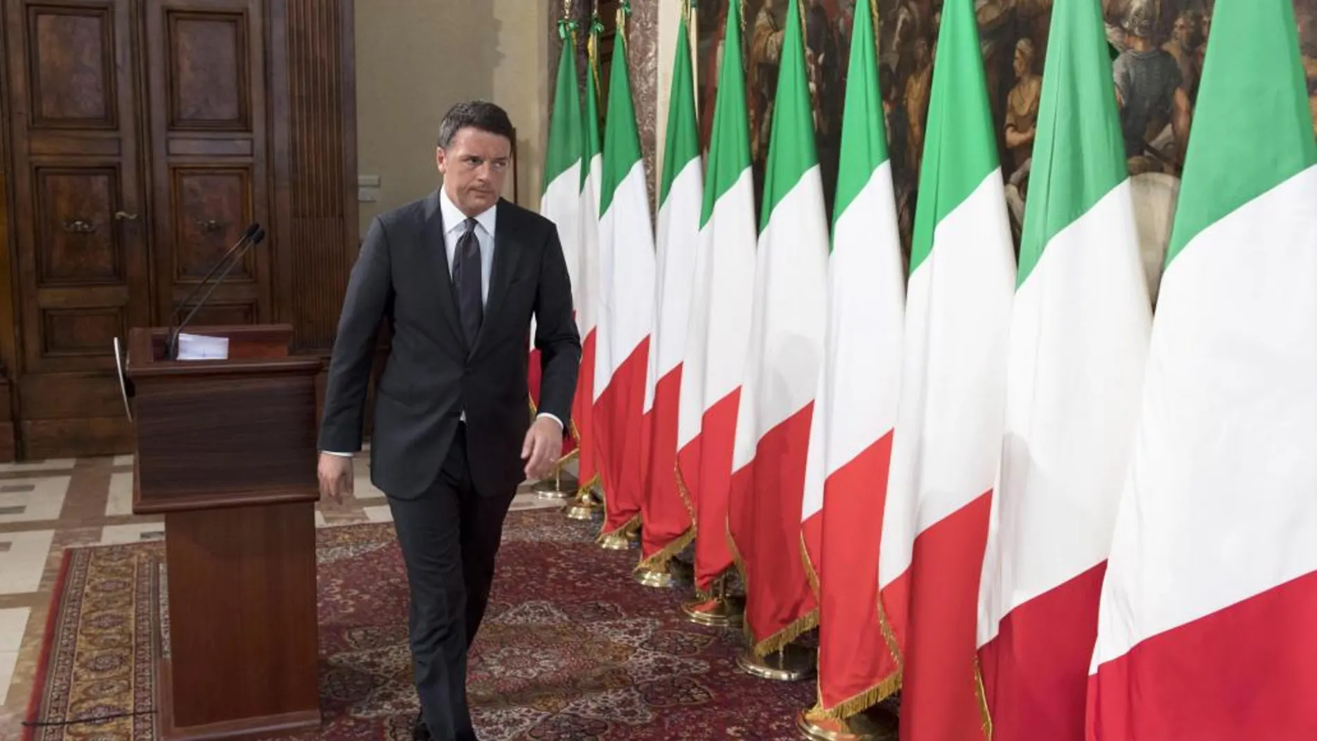 El primer ministro italiano, Matteo Renzi, en el palacio Chigi.