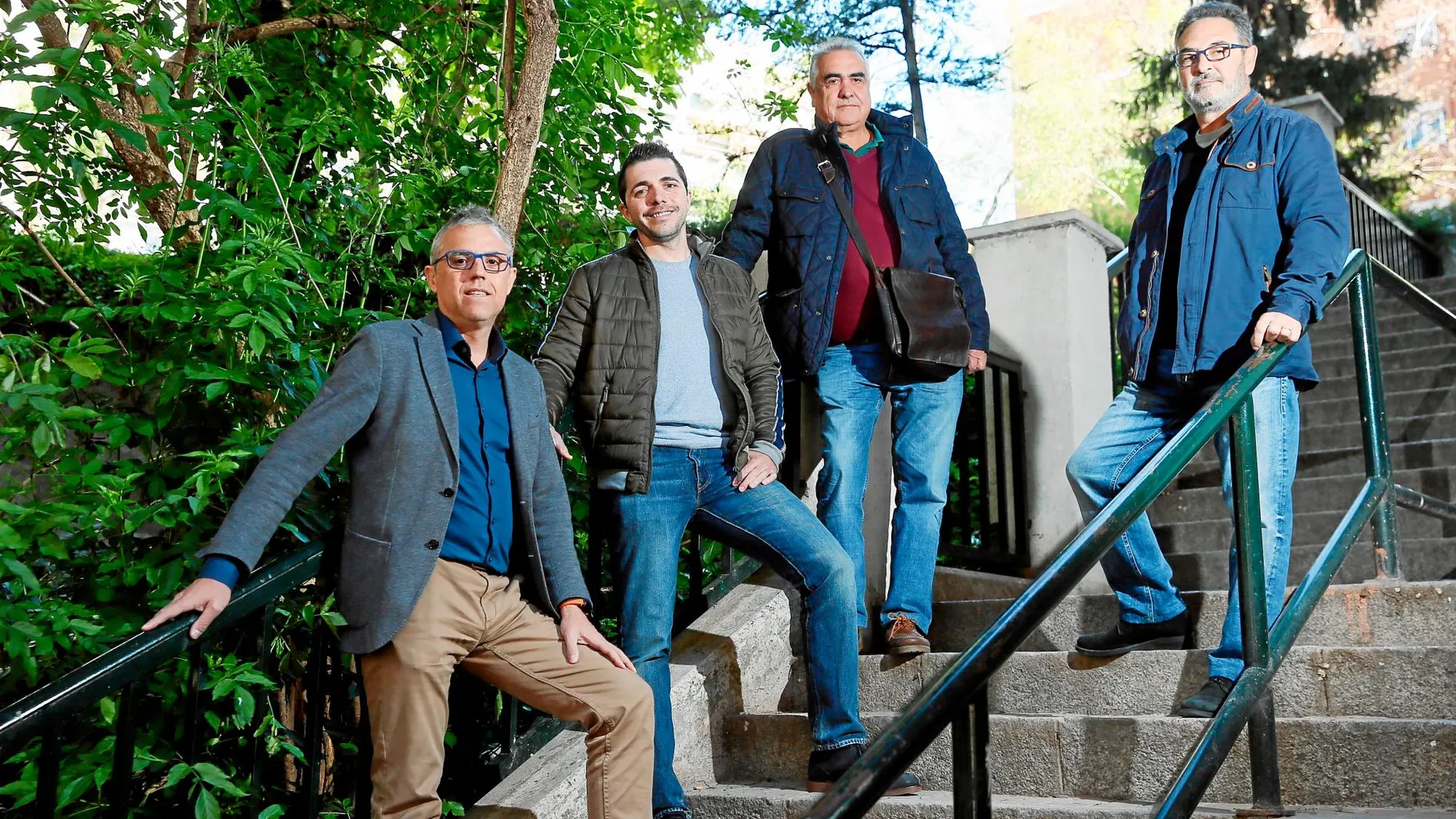 De izqda. a dcha., Pedro Gómez, Pablo Martínez, Andrés Hermoso y Fermín García