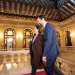 Roger Torent recibe ayer en el Parlament a la alcaldesa de Barcelona, Ada Colau