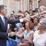 Felipe VI, durante la recepción a la sociedad balear en el Palacio Real de la Almudaina