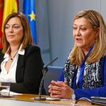 La portavoz de la Junta, Milagros Marcos, y Pilar del Olmo, explican los acuerdos del Consejo de Gobierno