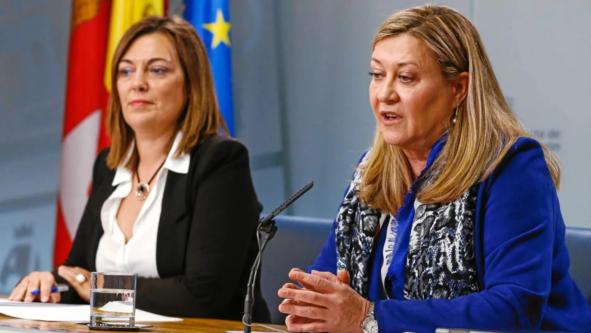 La portavoz de la Junta, Milagros Marcos, y Pilar del Olmo, explican los acuerdos del Consejo de Gobierno