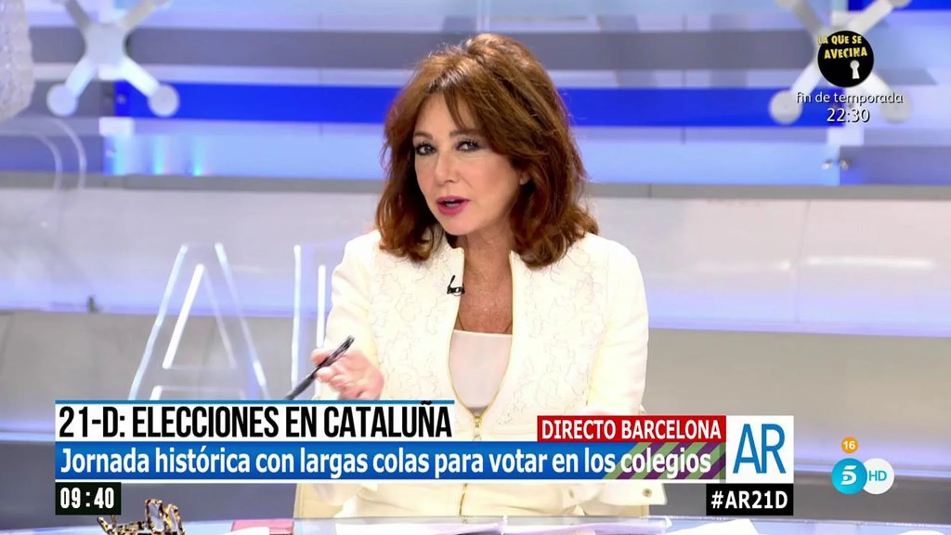 Ana Rosa «calla» a un independentista en directo: «Por ahí no voy a pasar, no voy a permitir que se insulte a la policía española»