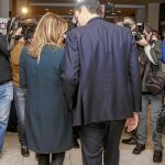 La presidenta de la Junta de Andalucía, Susana Díaz, y el líder del PSOE, Pedro Sánchez, ayer en Sevilla