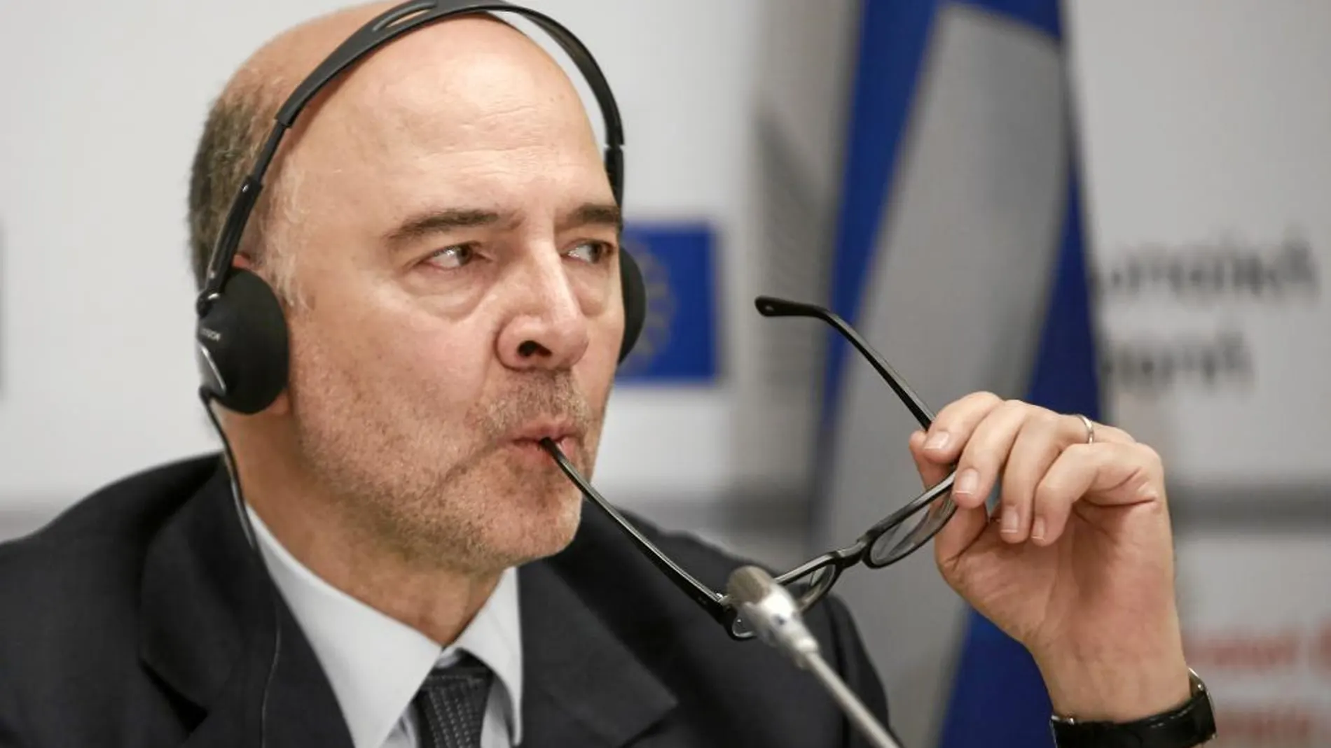 El comisario europeo de Asuntos Económicos y Financieros, Pierre Moscovici, ayer, en Atenas