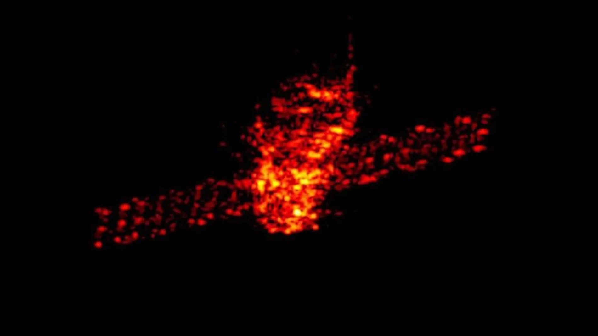 Una imagen tomada por radar de la estación espacial china Tiangong 1