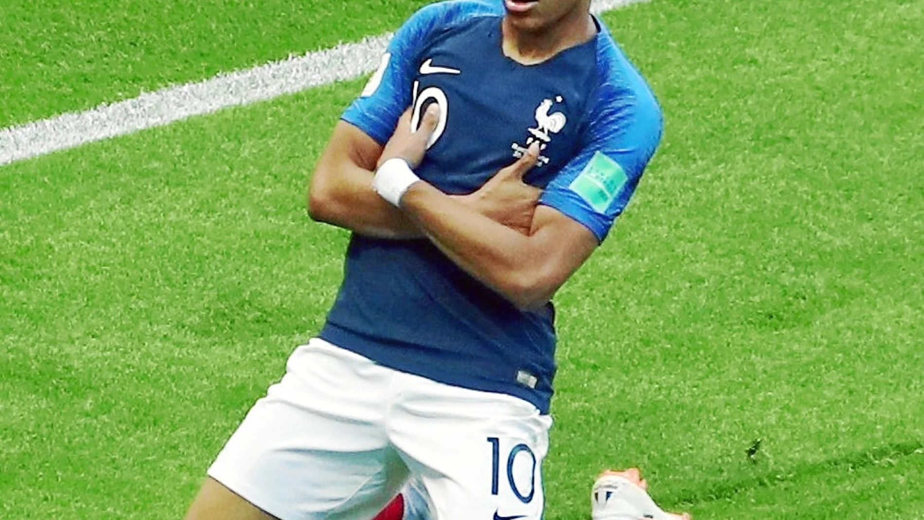 Mbappé celebra uno de los goles que ha marcado en el Mundial