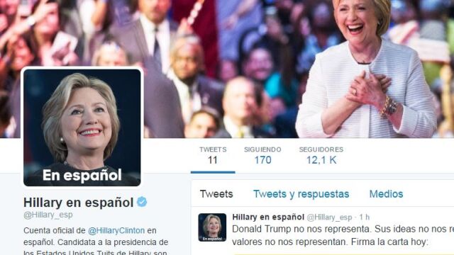 El perfil en español de la cuenta de Hillary Clinton