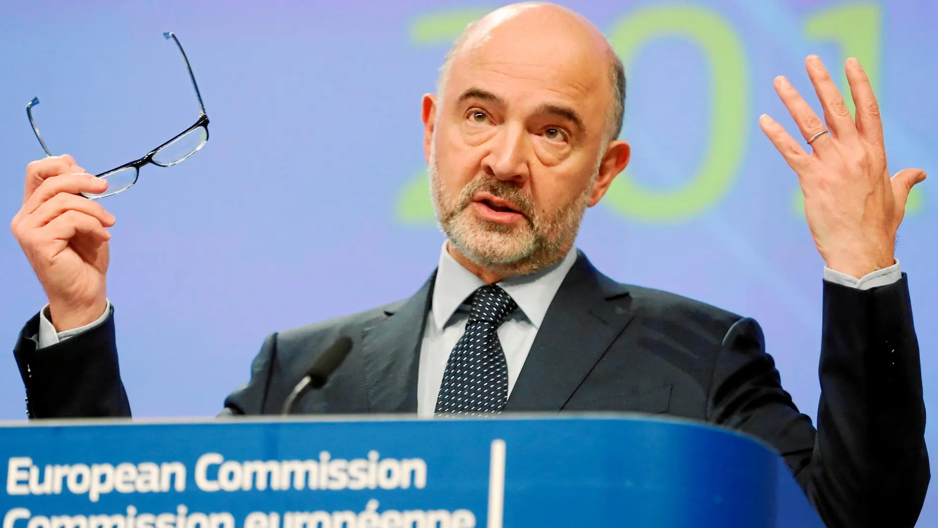 El comisario de Asuntos Económicos y Financieros, Pierre Moscovici, ayer, en Bruselas