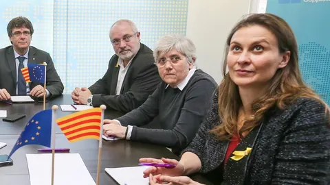 Carles Puigdemont Clara Ponsatí, Lluís Puig y Meritxell Serret /Efe