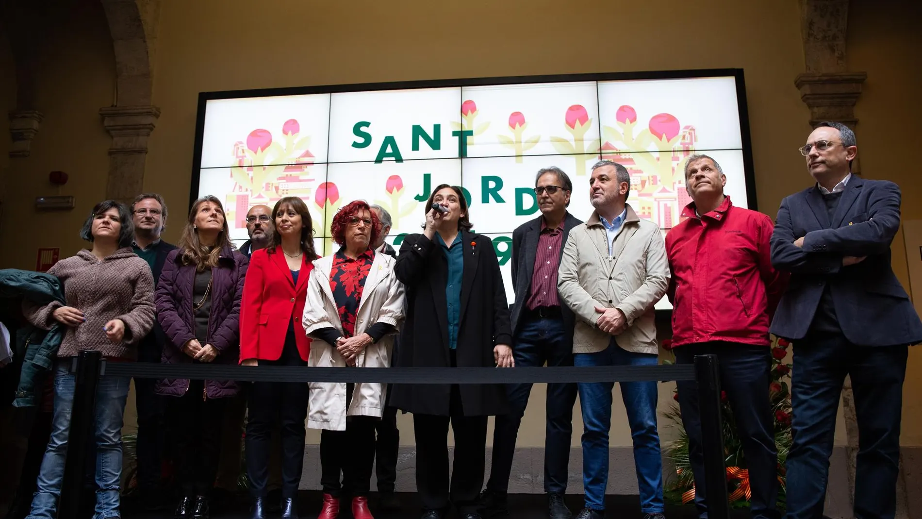 En la imagen, representantes de los grupos municipales de Barcelona