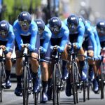 Imagen del equipo Movistar durante una competición