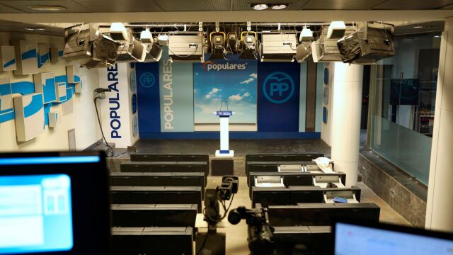 Imagen de la sede del PP, ayer