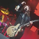Dave Grohl, durante su actuación anoche en Madrid
