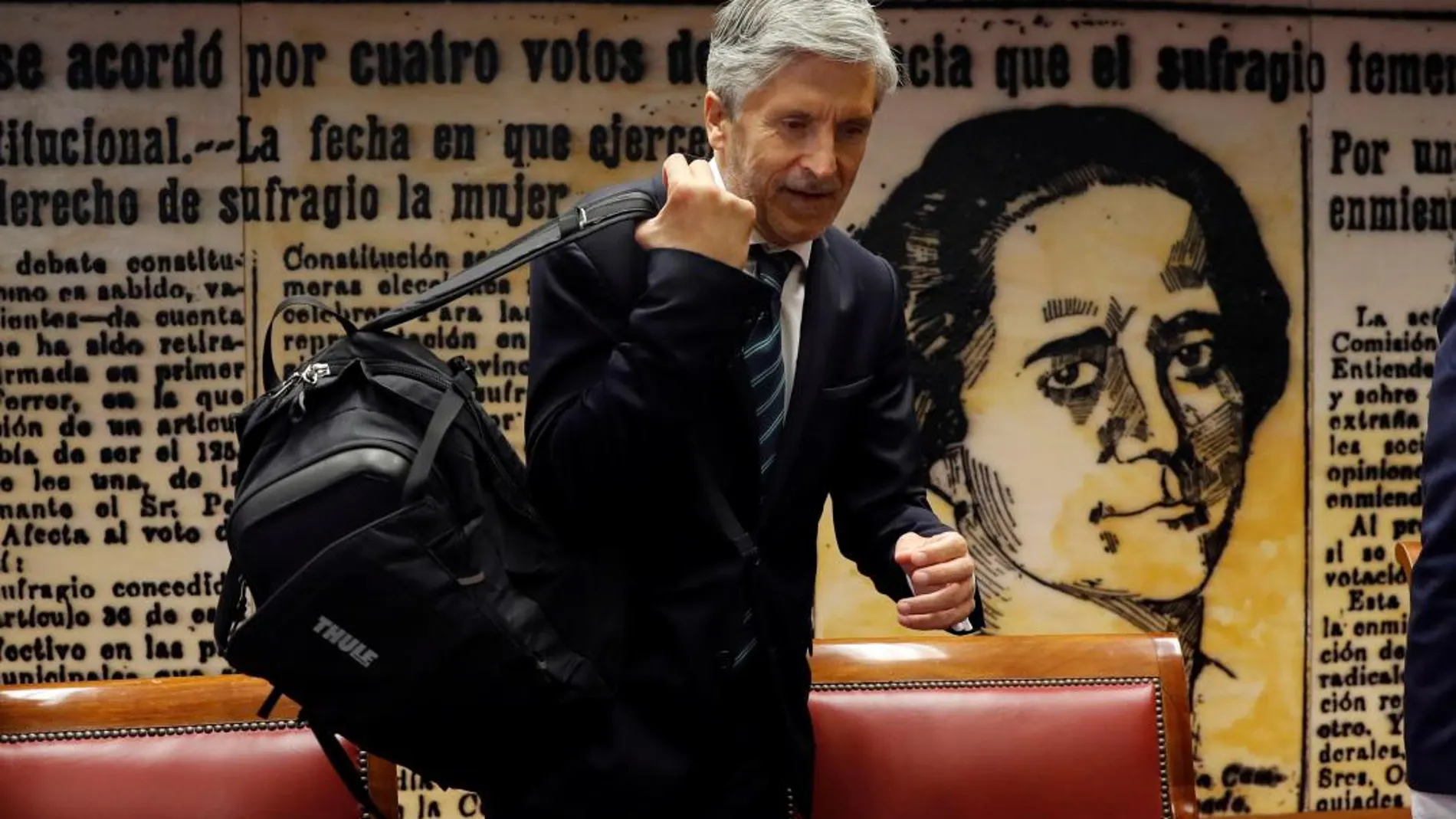 El ministro del Interior, Fernando Grande-Marlaska, momentos antes de su comparecencia en el Senado para explicar las líneas generales de la política de su departamento