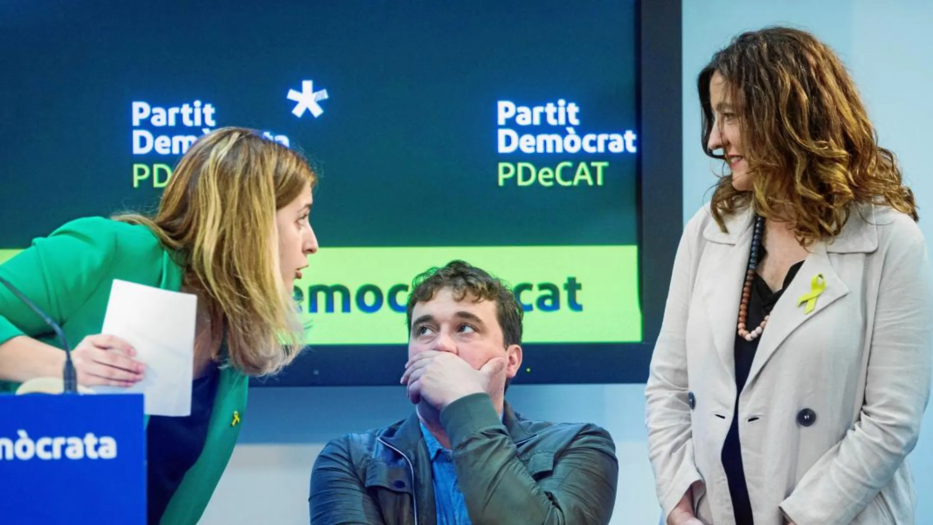 Los principales cuadros del partido, Marta Pascal, David Bonvehí y Mercè Conesa, en una imagen reciente.