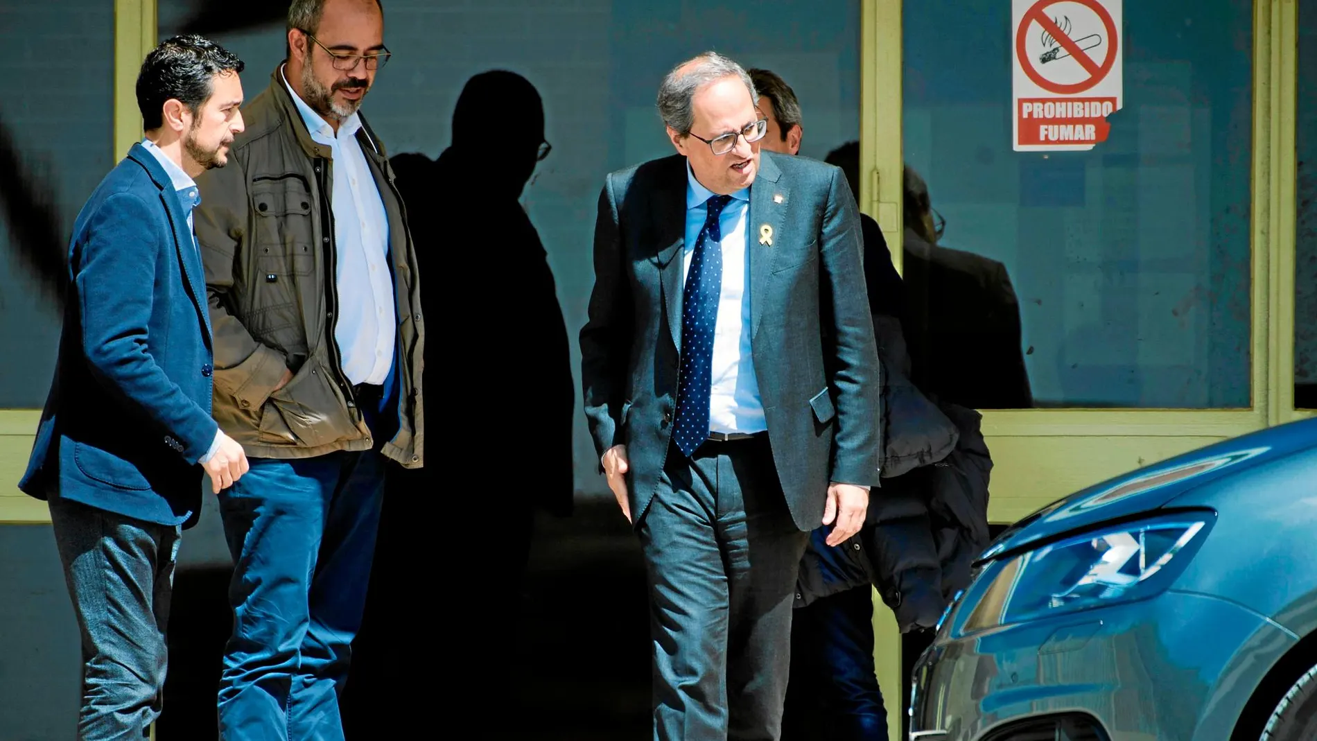 El presidente de la Generalitat, Quim Torra, en la imagen, visitó ayer por la mañana en la cárcel de Soto del Real (Madrid), donde se encuentran Oriol Junqueras y los otros seis políticos en prisión por el «procés»