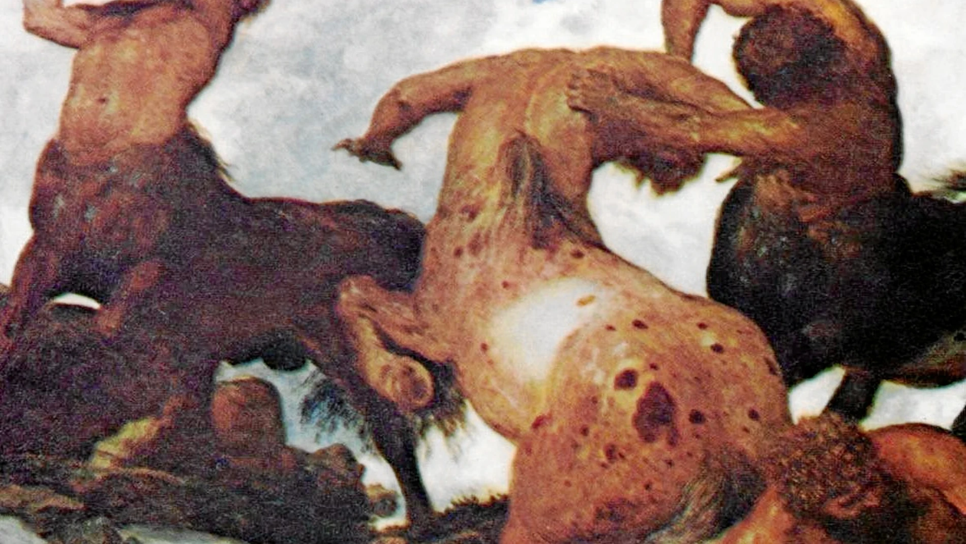 «Batalla de centauros en una cumbre nevada», de 1873, en la que muestra la verdadera naturaleza de estos seres mitad caballo mitad hombre.