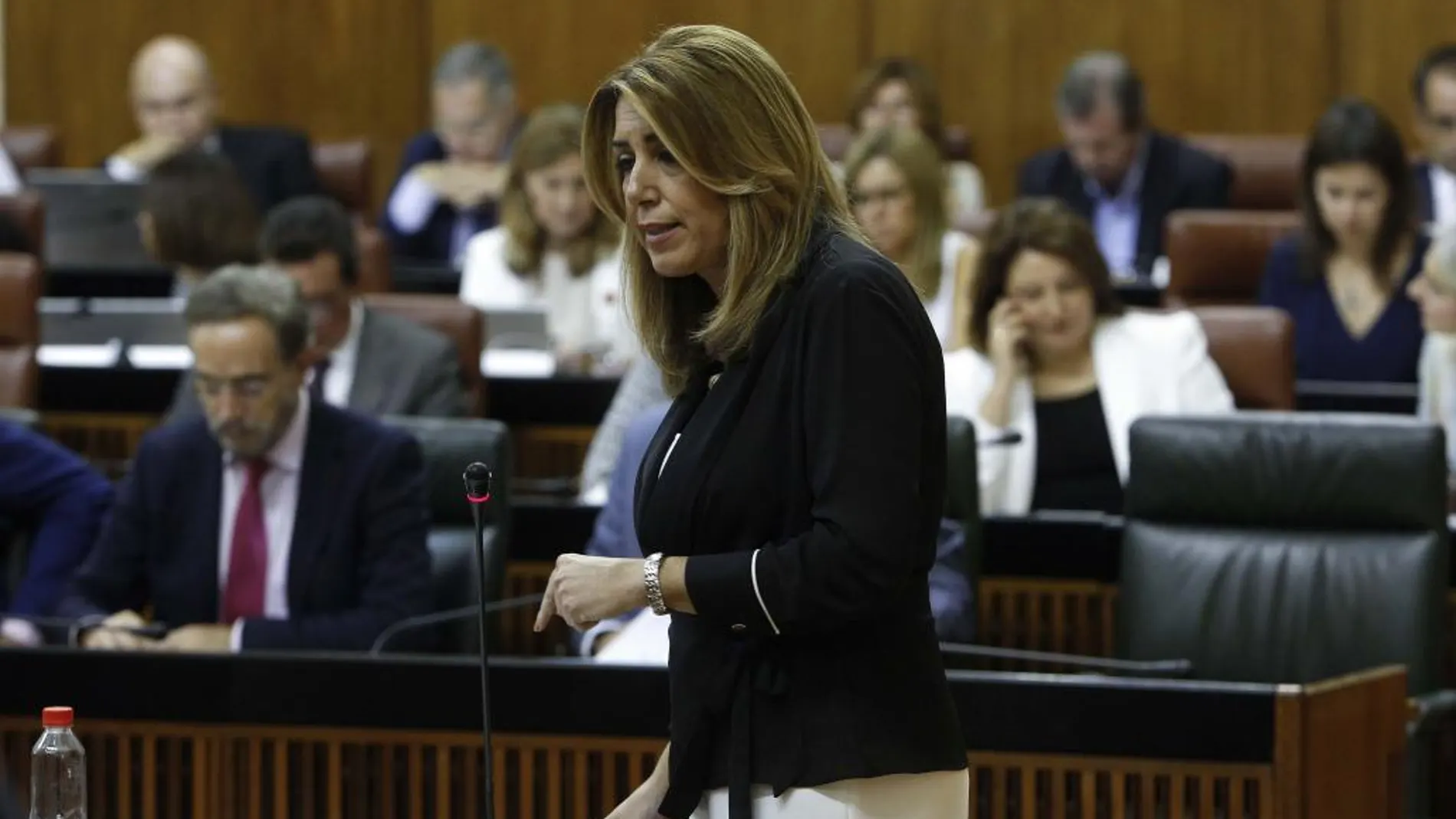 La presidenta de la Junta de Andalucía, Susana Díaz, en el Parlamento andaluz