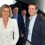 El presidente del Partido Popular, Pablo Casado, junto a la expresidenta del PP en Castilla La Mancha María Dolores de Cospedal/Foto: Efe
