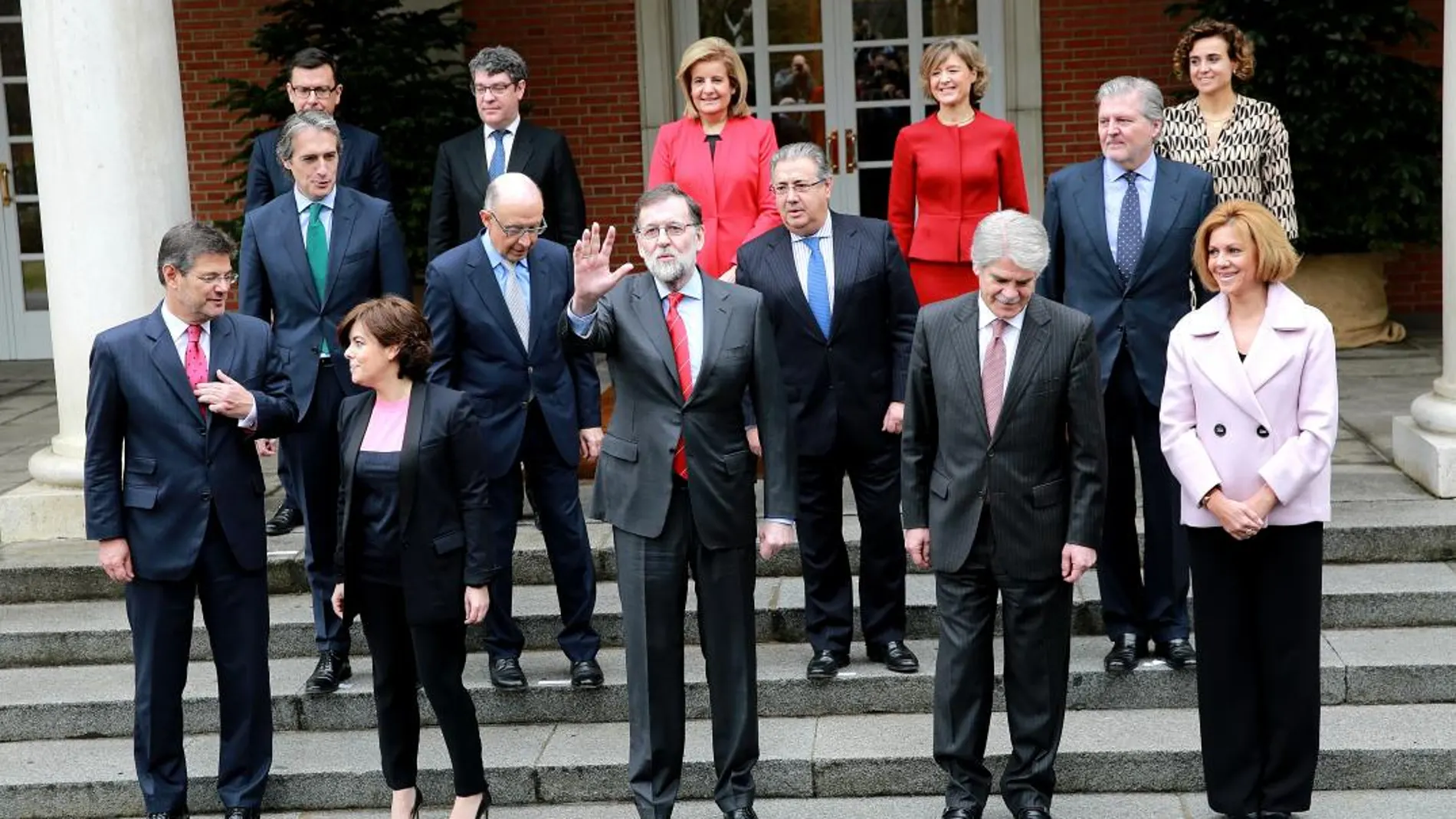 El nuevo gabinete, hoy en Moncloa/Foto C. Pastrano