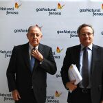 El presidente del Grupo Gas Natural, Salvador Gabarro y  su consejero delgado,  Rafael Villaseca