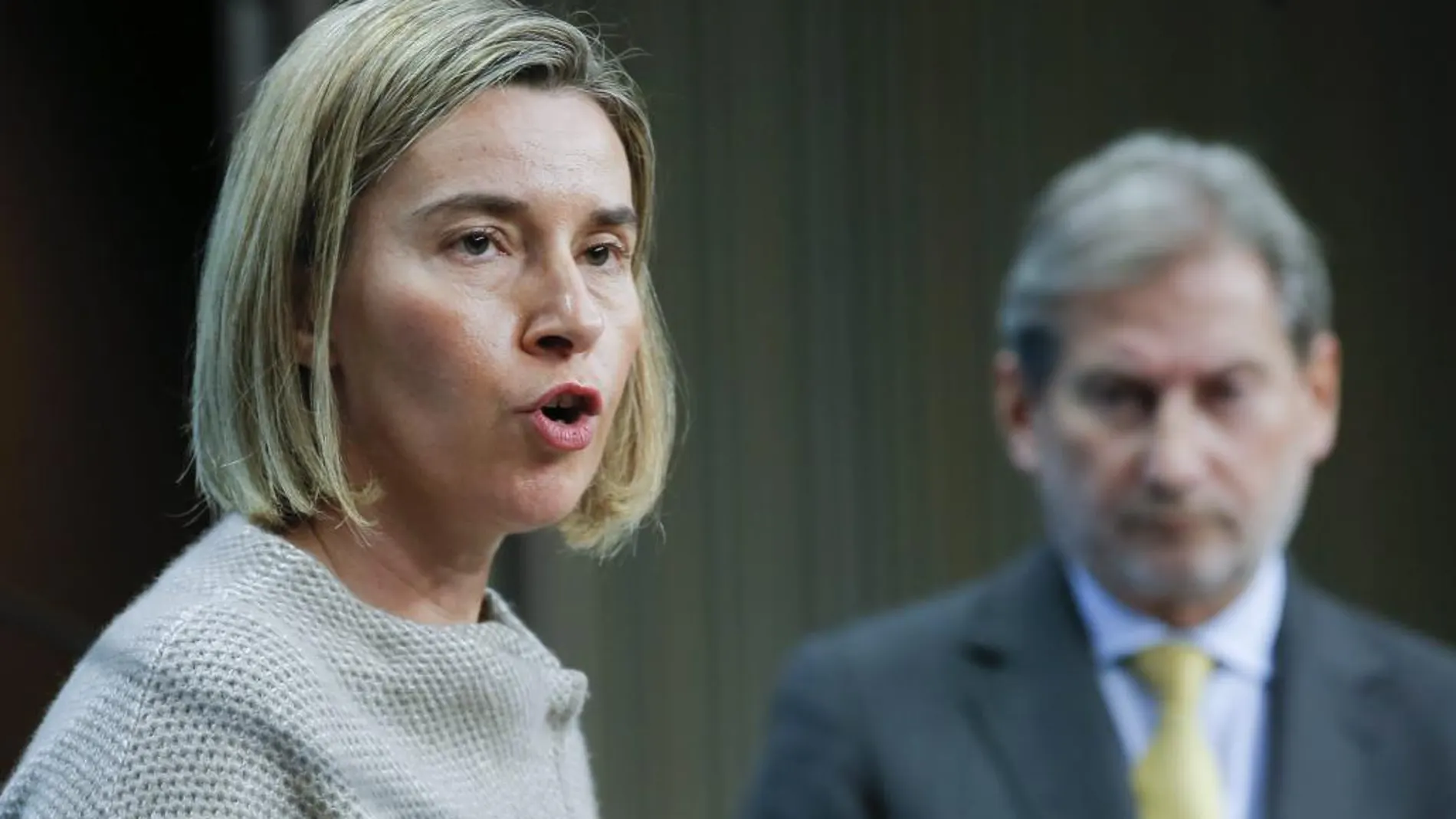 La jefa de la diplomacia europea, Federica Mogherini, tras el anuncio de Erdogan