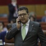 El portavoz de Vox en el Parlamento, Francisco Serrano, ayer durante el Pleno de la Cámara andaluza / Foto: EP