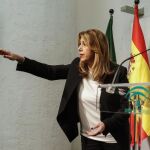 La presidenta de la Junta, ayer en la presentación del documental «Un ideal andaluz» del Centro de Estudios Andaluces y la Fundación Cajasol