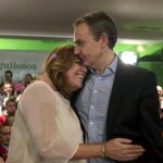 Susana Díaz y José Luis Rodríguez Zapatero en el acto del partido en Jaén