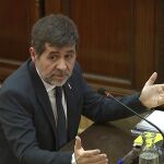 El expresidente de la ANC Jordi Sànchez, durante el interrogatorio en el juicio del procés / Foto: Efe