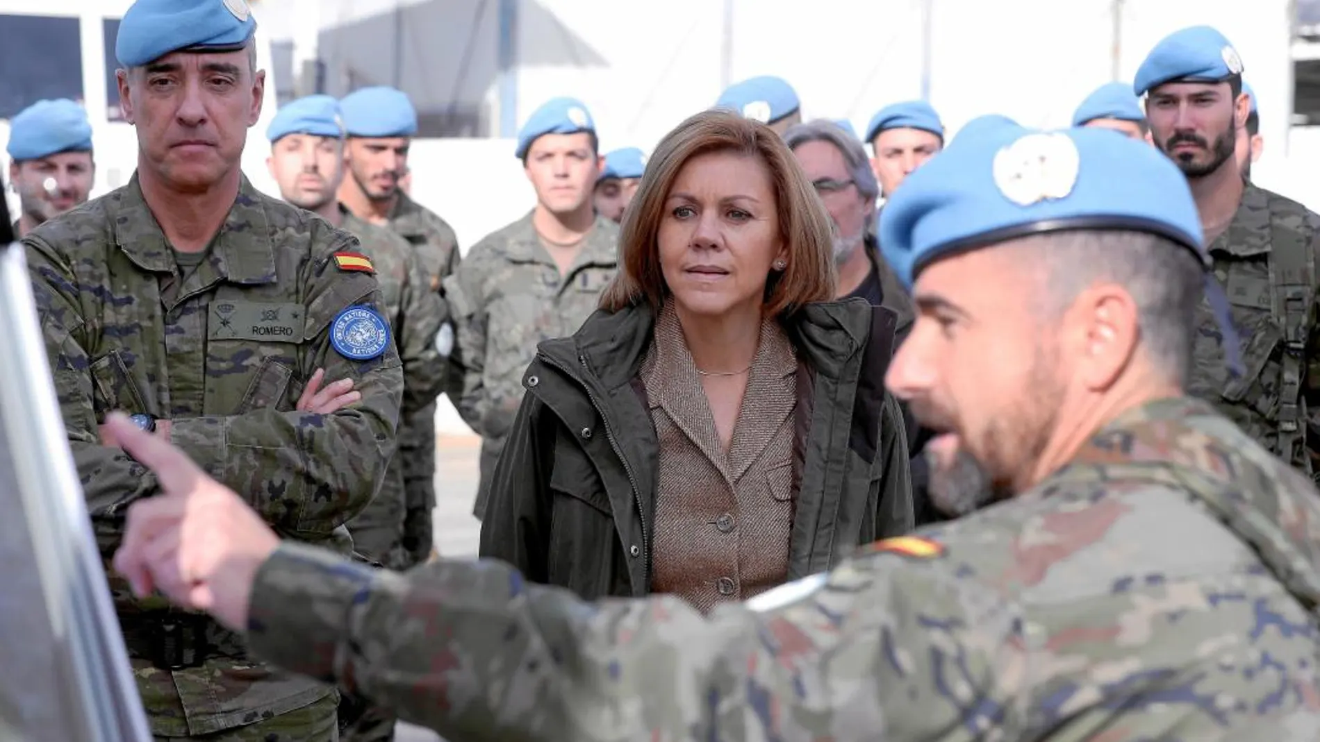 La ministra de Defensa, María Dolores de Cospedal visitó recientemente por Navidad a los 618 militares españoles desplegados