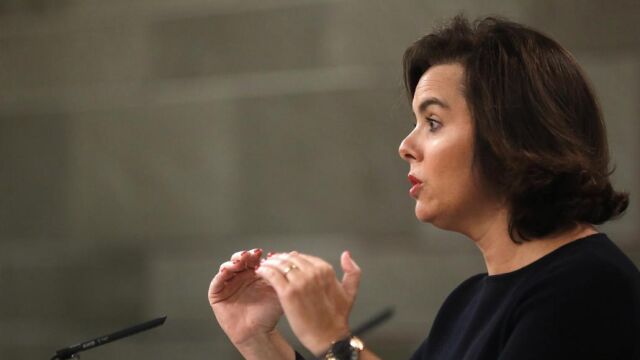 Soraya Sáenz de Santamaría, durante la rueda de prensa posterior al Consejo de Ministros.