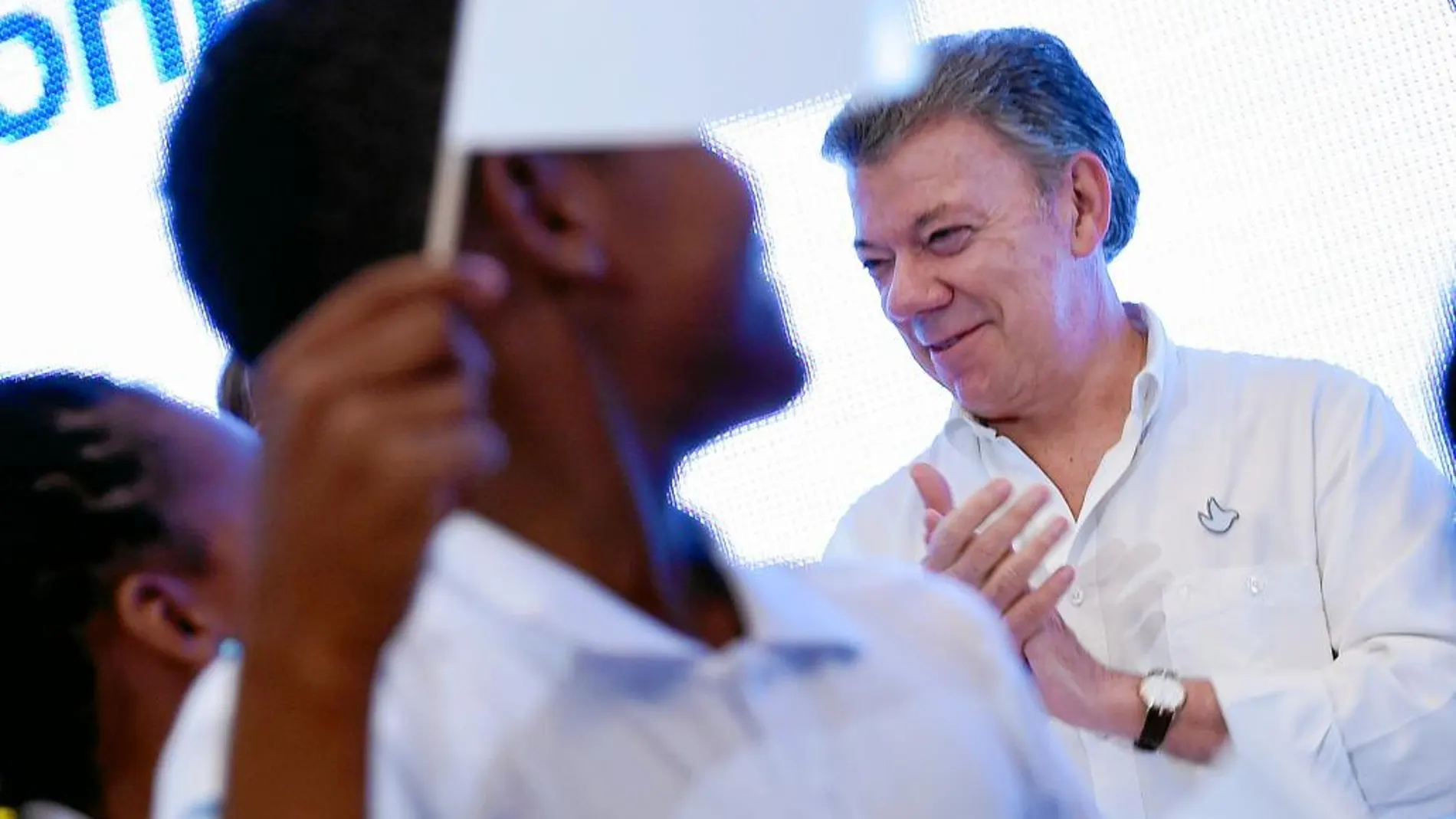 Juan Manuel Santos, durante un acto oficial este viernes en Cartagena