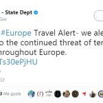 EE UU alerta a sus ciudadanos de la «continua amenaza de ataques terroristas en Europa»