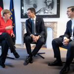 Angela Merke, Pedro Sanchez y Alexis Tsipras/Foto: Reuters