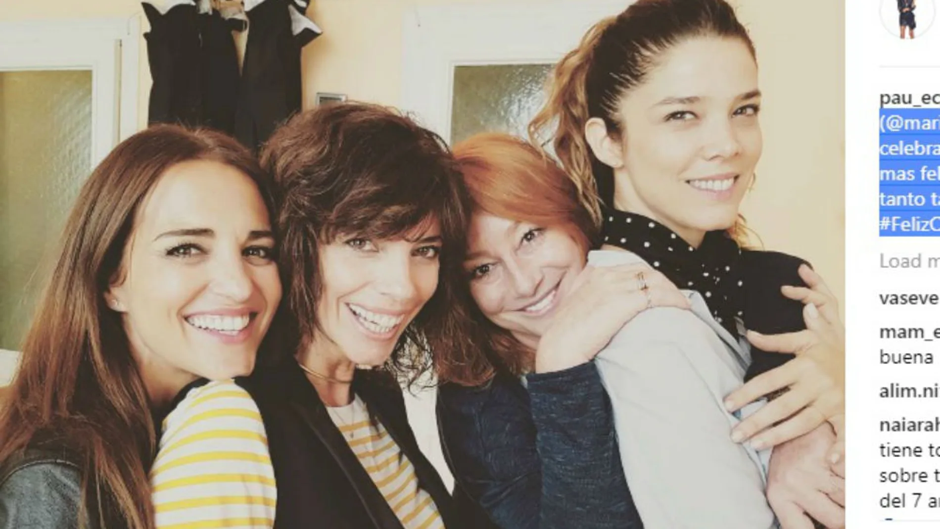 Paula Echevarría, Maribel Verdú, Gracia Querejeta y Juana Acosta en (c) Instagram
