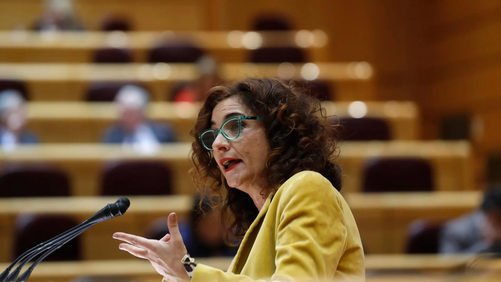 La ministra de Hacienda, María Jesús Montero, interviene esta tarde en el pleno del Senado / Foto: Efe